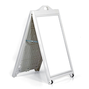 Azar Displays White Double-Sided Sidewalk A-Frame Sign w/Protective Lens 24"x36" 300244-WHT